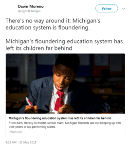 There's no way around it: Michigan's education system is floundering.  Michigan's floundering education system has left its children far behind